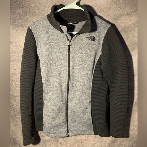 The North Face Jackets & Blazers - The North Face zipper jacket, soft warm, black grey, moto ribbed Sz Large